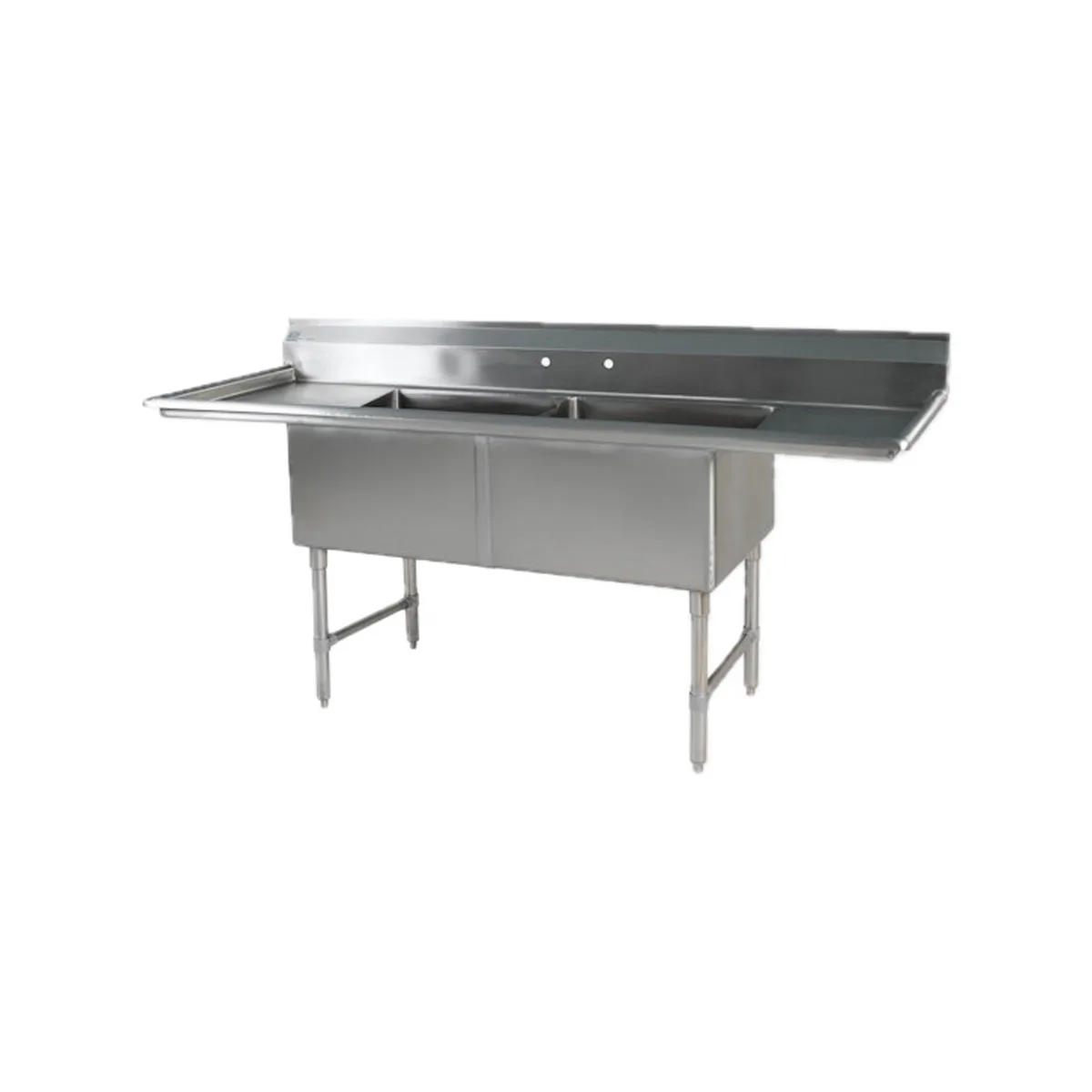 Klinger's Trading EIT22D24 96" Two Compartment Sink, 24"W x 24"L Bowl With 2 Drainboards