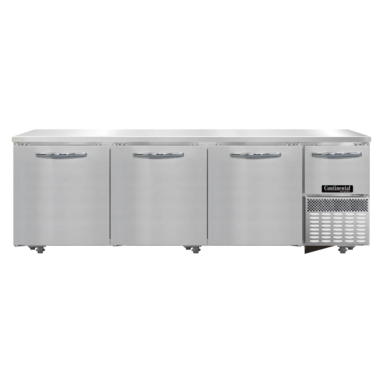 Continental RA93SN-U 93" 4-Door Undercounter Refrigerator, Steel, Front Breathing, 25.6 cu ft