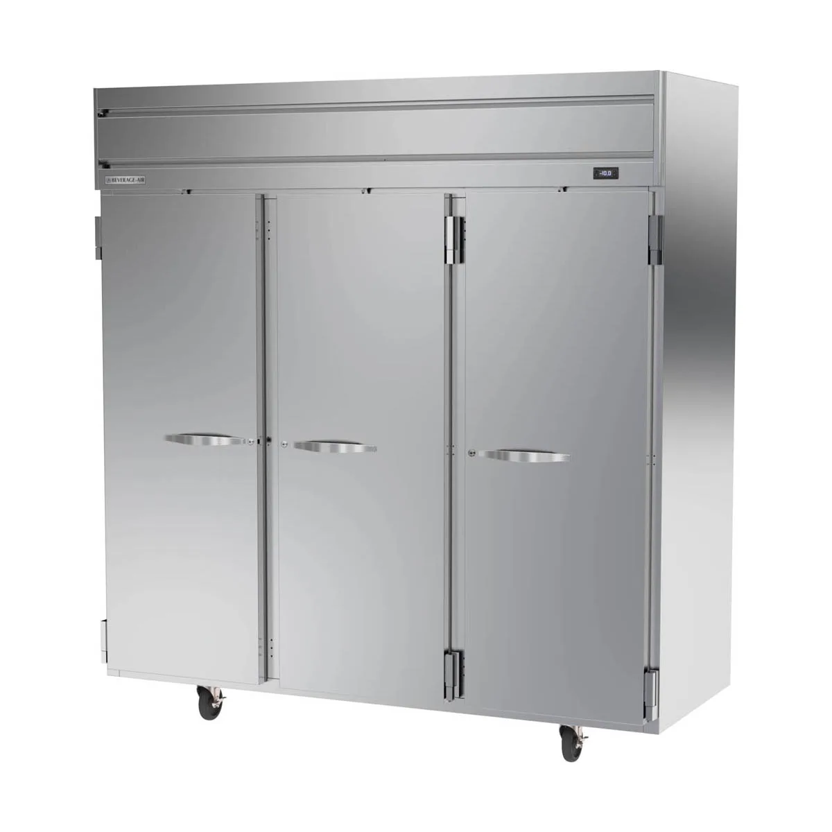 Beverage Air HFPS3HC-1S 78" 3-Solid Door Reach-In Freezer, Top Mounted, 69.1 cu. ft., Stainless Steel