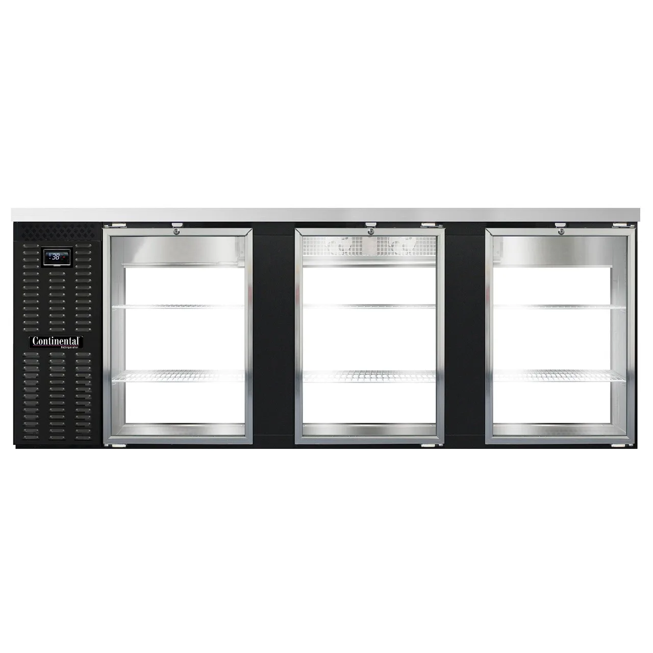 Continental Refrigerator BB90NGDPT Pass-Thru Back Bar Cooler w/ 35 Cu Ft, 6 Glass Doors, 90"