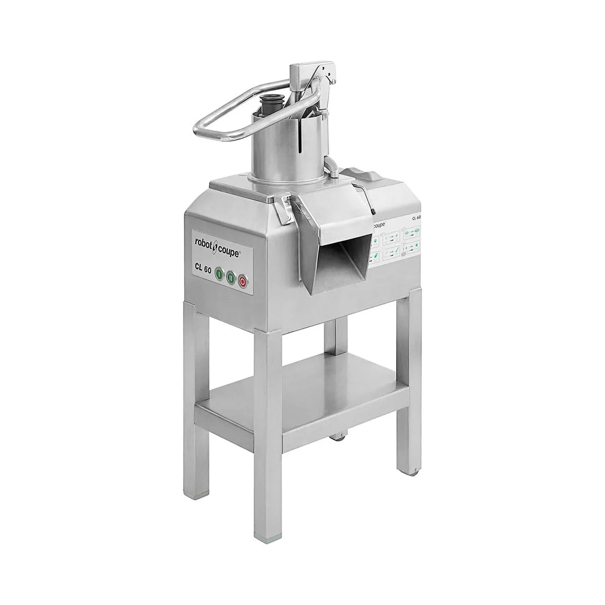 Robot Coupe CL60E NODISC 3 hp, 2-Speed Continuous Feed Food Processor, 425 and 850 RPM, 3970 lbs/hr