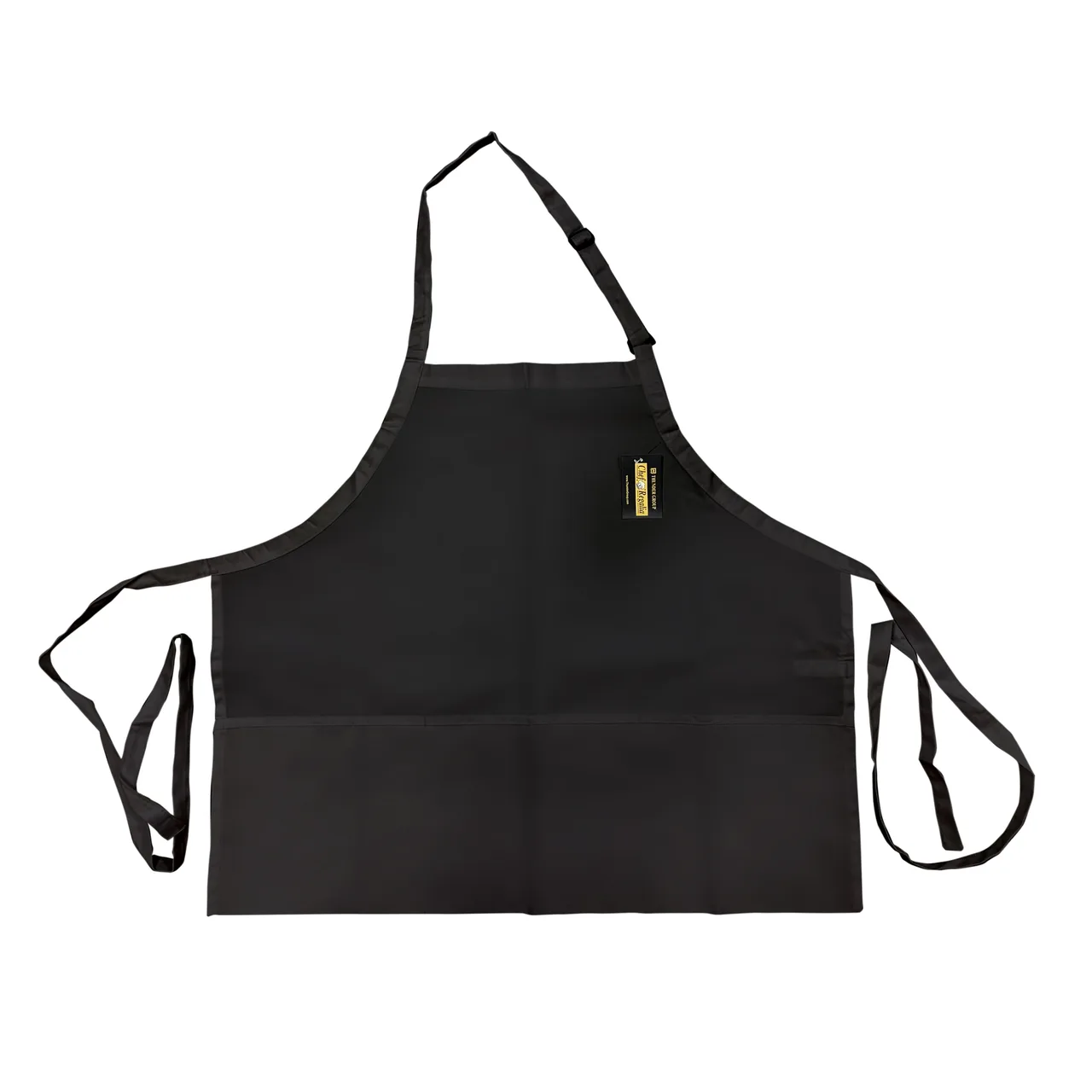 Thunder Group CA2427BK Chef Regalia Bib Aprons, 24" X 27-1/2" (3) Pocket Mid-Length 65/35 Poly/Cotton, 1/2"