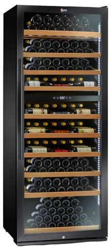 Omcan USA 47149 8" Glass Door Wine Refrigerator, Dual Temperature, 290 Bottles