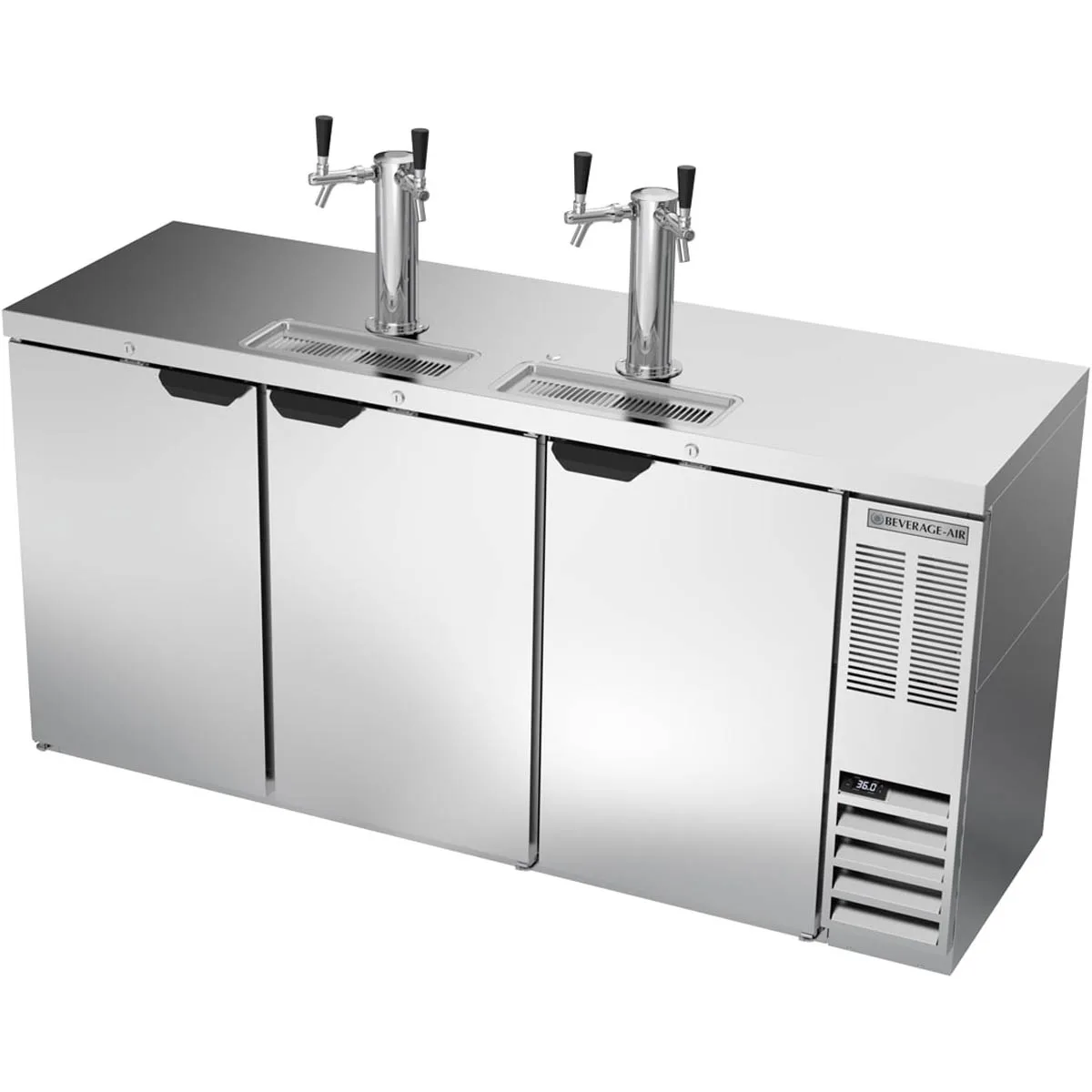 Beverage Air DD72HC-1-S 72" Draft Beer Cooler w/ 3 Kegs, 19.95 cu. ft., 2 Dual-Tap Towers