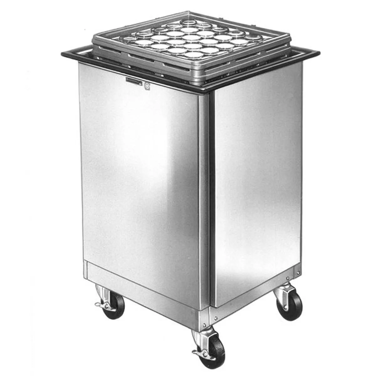 Lakeside 998 Stainless Steel Mobile Cup & Glass Rack Dispenser w/ Enclosed Base