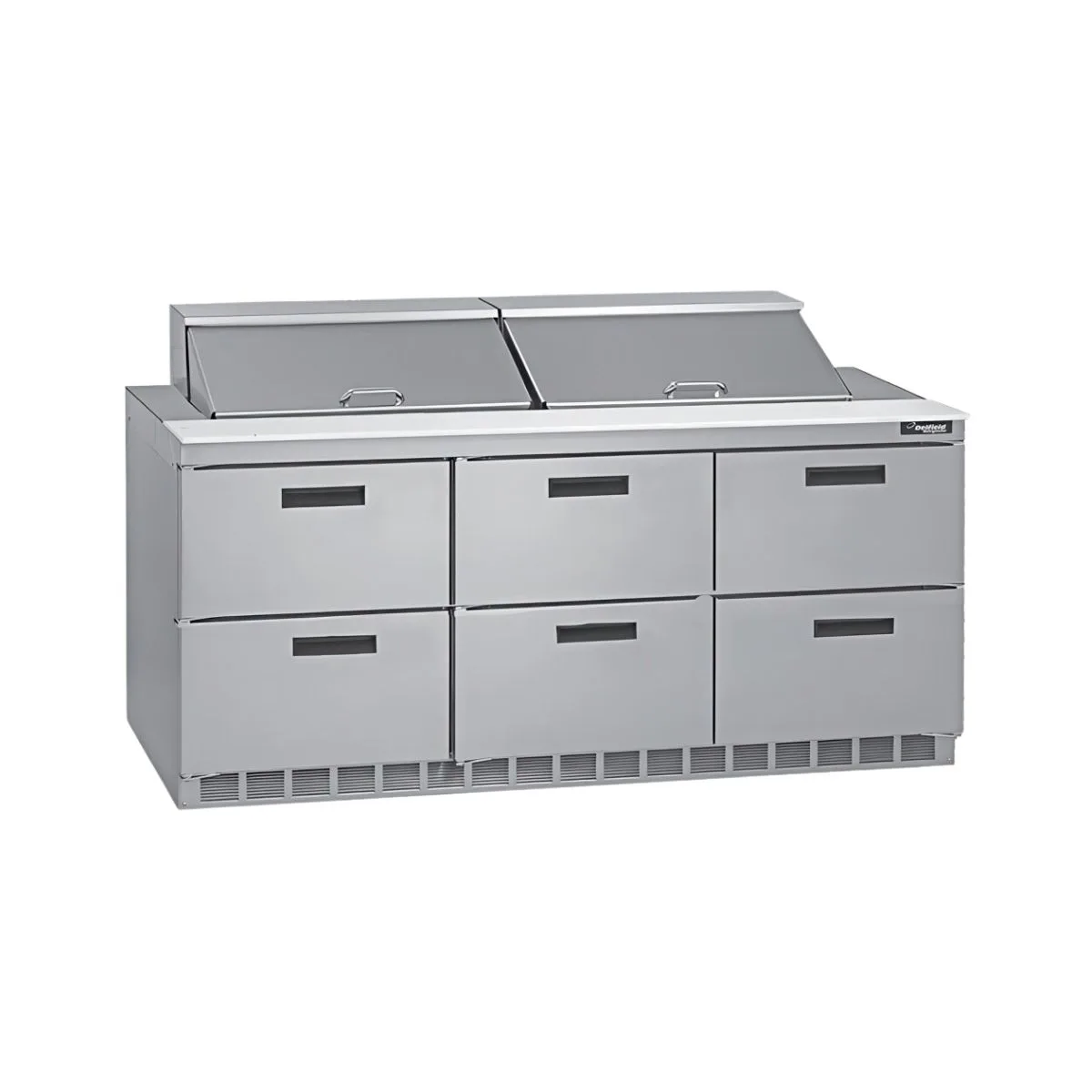 Delfield D4472NP-24M 72" 3-Section Mega Top Sandwich and Salad Prep Table, 24 Pans, 6 Drawers