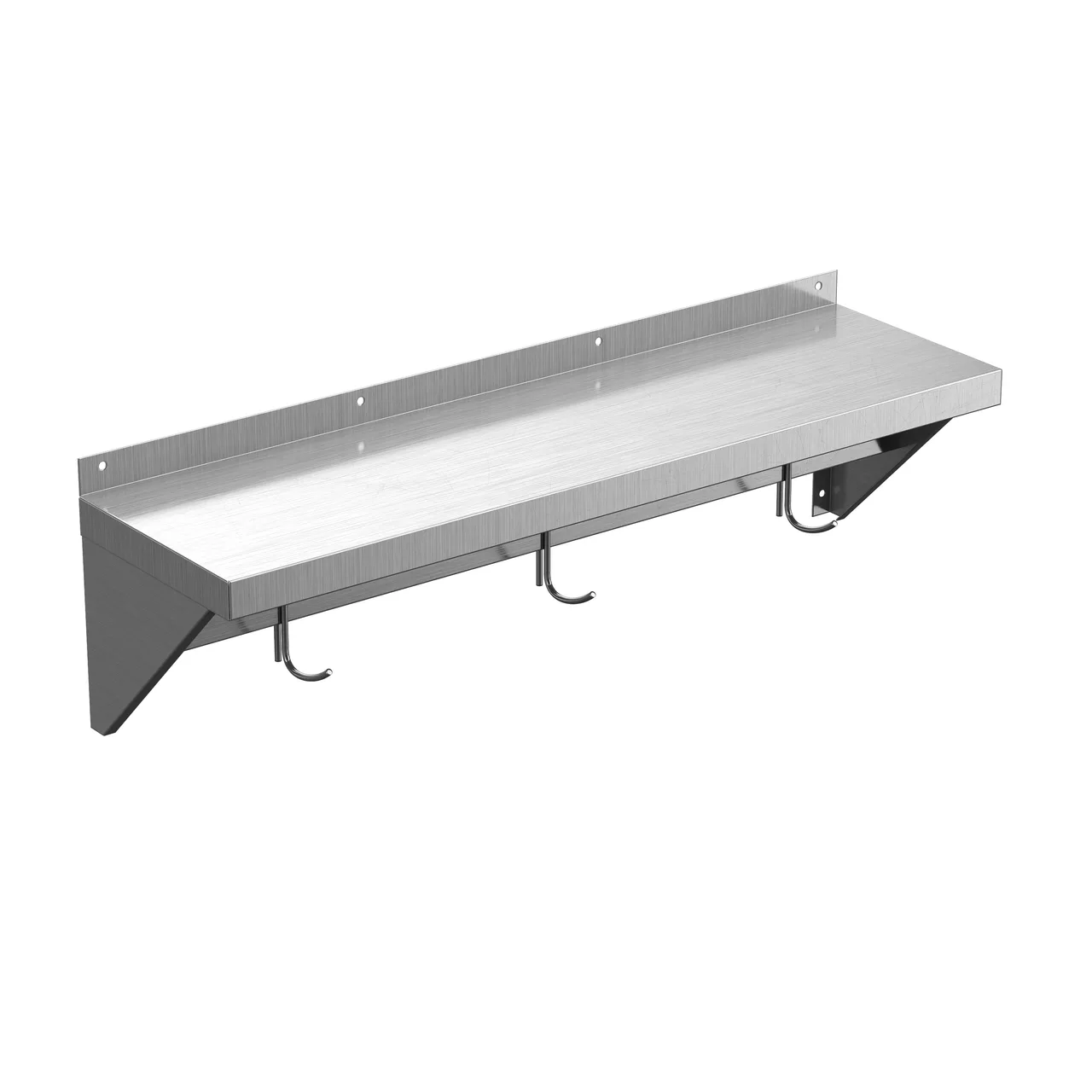 Winholt SSWMSH157 Stainless Steel Wall Mounted Shelf - 84"W x 15"D