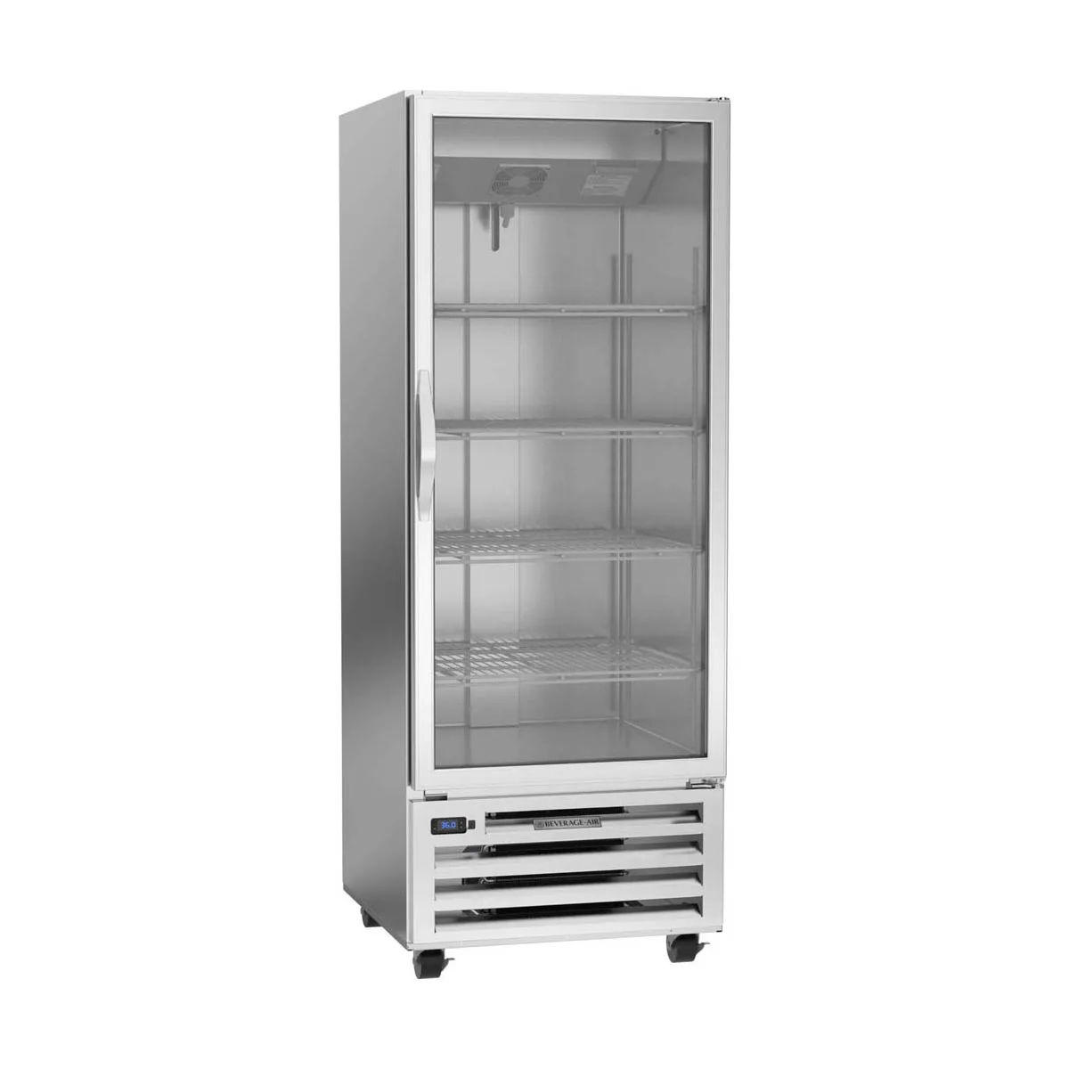 Beverage Air RI18HC-G 27" 1-Section Reach-In Refrigerator w/ Glass Full Door, Bottom Mounted, 1/4 hp, 17 cu. ft.