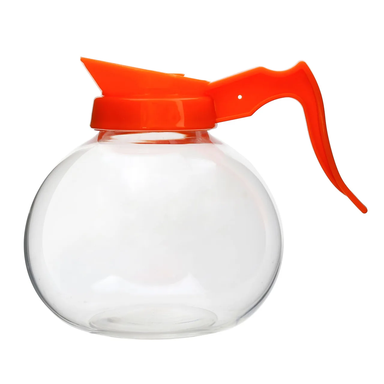 CAC China BVCD-64OR-G Coffee Decanter, 64oz Glass, Ergonomic Spout & Handle, Orange