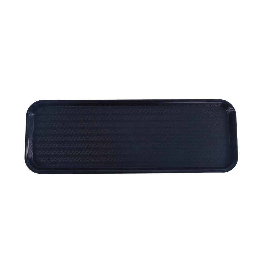Omcan USA 81100 Rectangular Bakery Display Tray, 26" x 9" x 3/4" ABS Plastic, Black