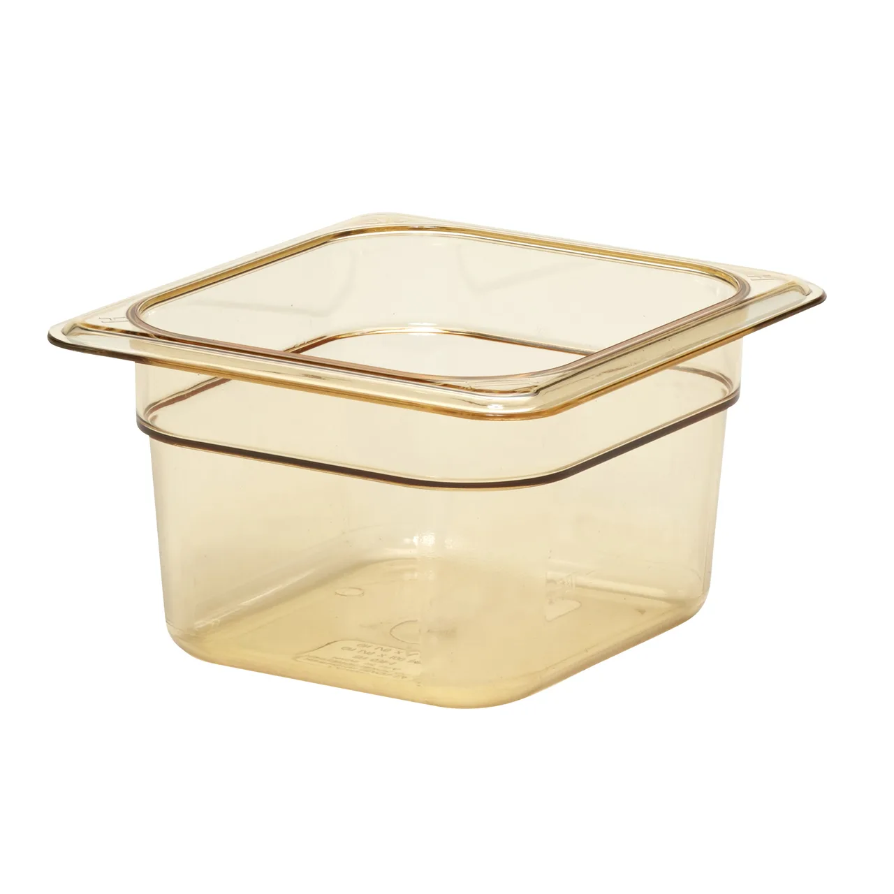 Cambro 64HP150 H‑Pan Food Pan, 1/6 Size, 4" Deep Amber Plastic, -40°F to 375°F, NSF