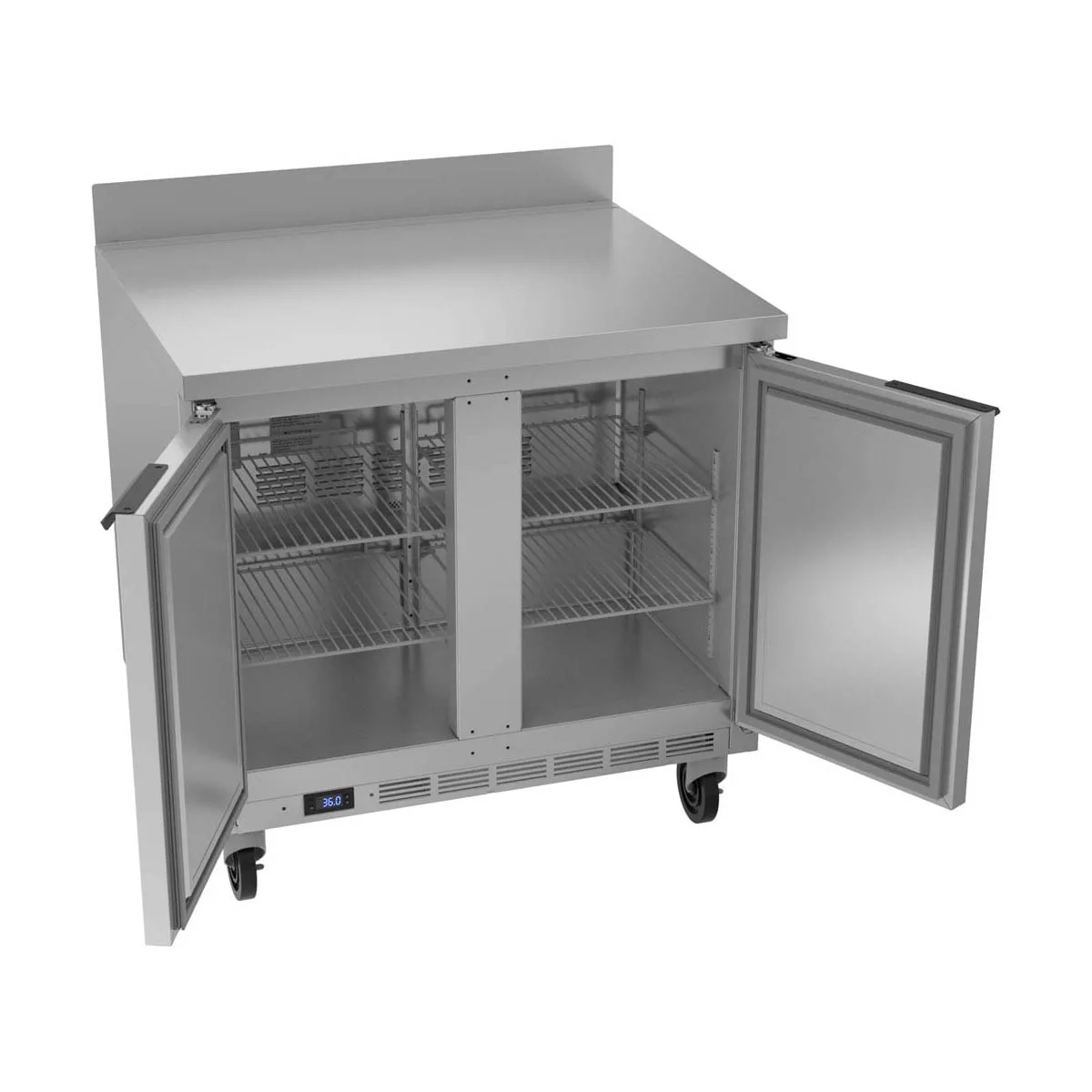Beverage Air WTR36AHC-FIP 36" 2-Section Worktop Refrigerator w/ 2 Doors, 8.5 cu. ft.