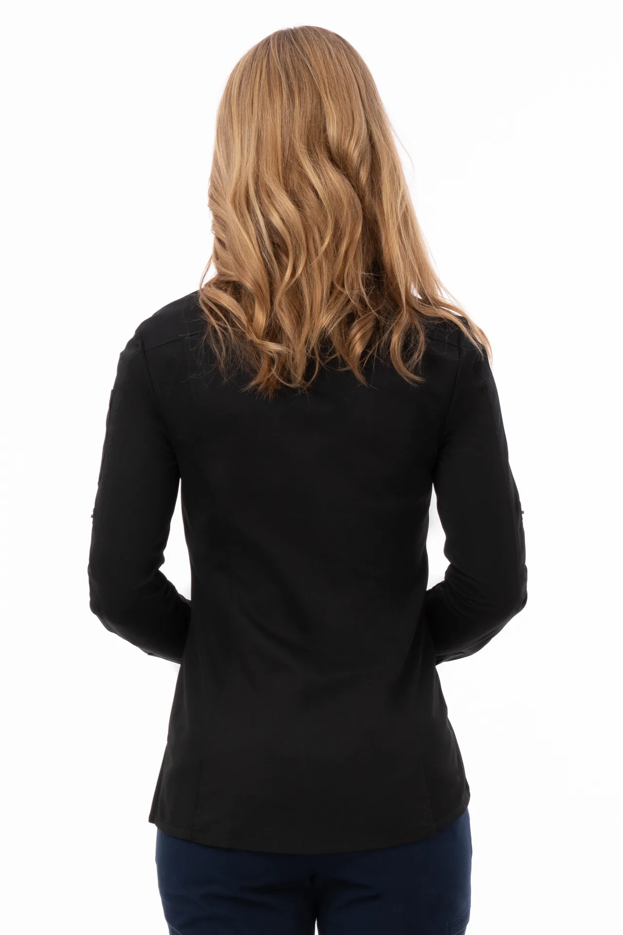 Chef Works SES02W-BLK-XS Women's Seville Cook Shirt, XL, Black, Poly/Cotton/Elastane, Fabric