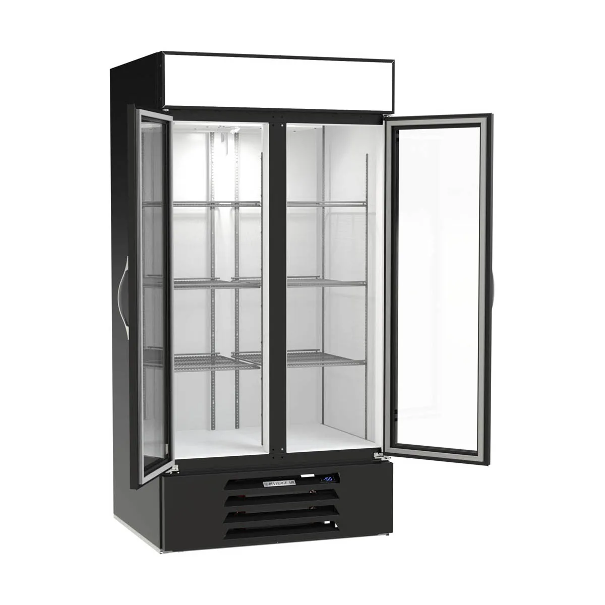 Beverage-Air MMF35HC-1-B 39 1/2" 2 Glass Door Merchandising Freezer in Black, 36.87 cu. ft.