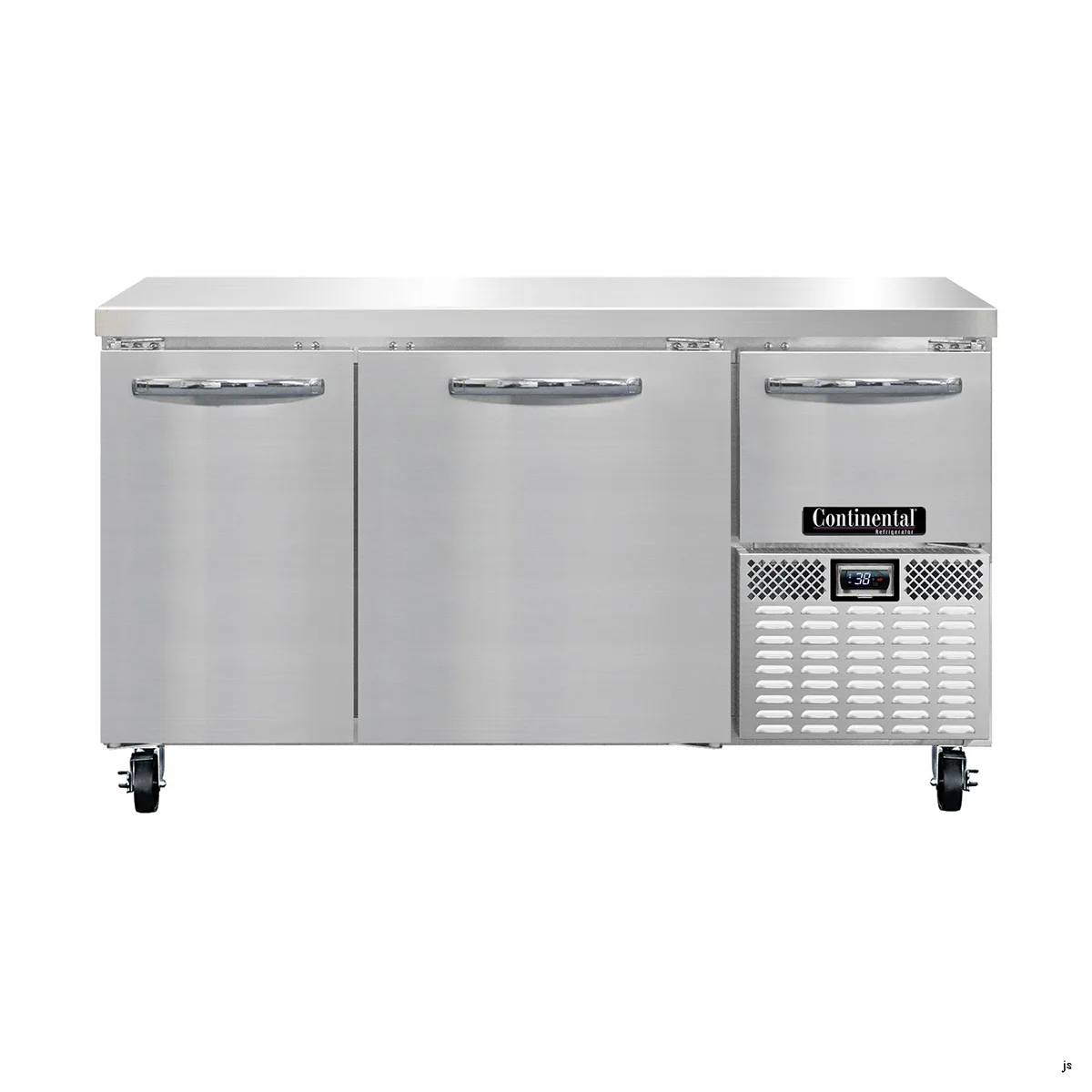 Continental Refrigerator RA60N 60" WorkTop Refrigerator w/ 2 Full & 1 Half Doors, 19 cu. ft.