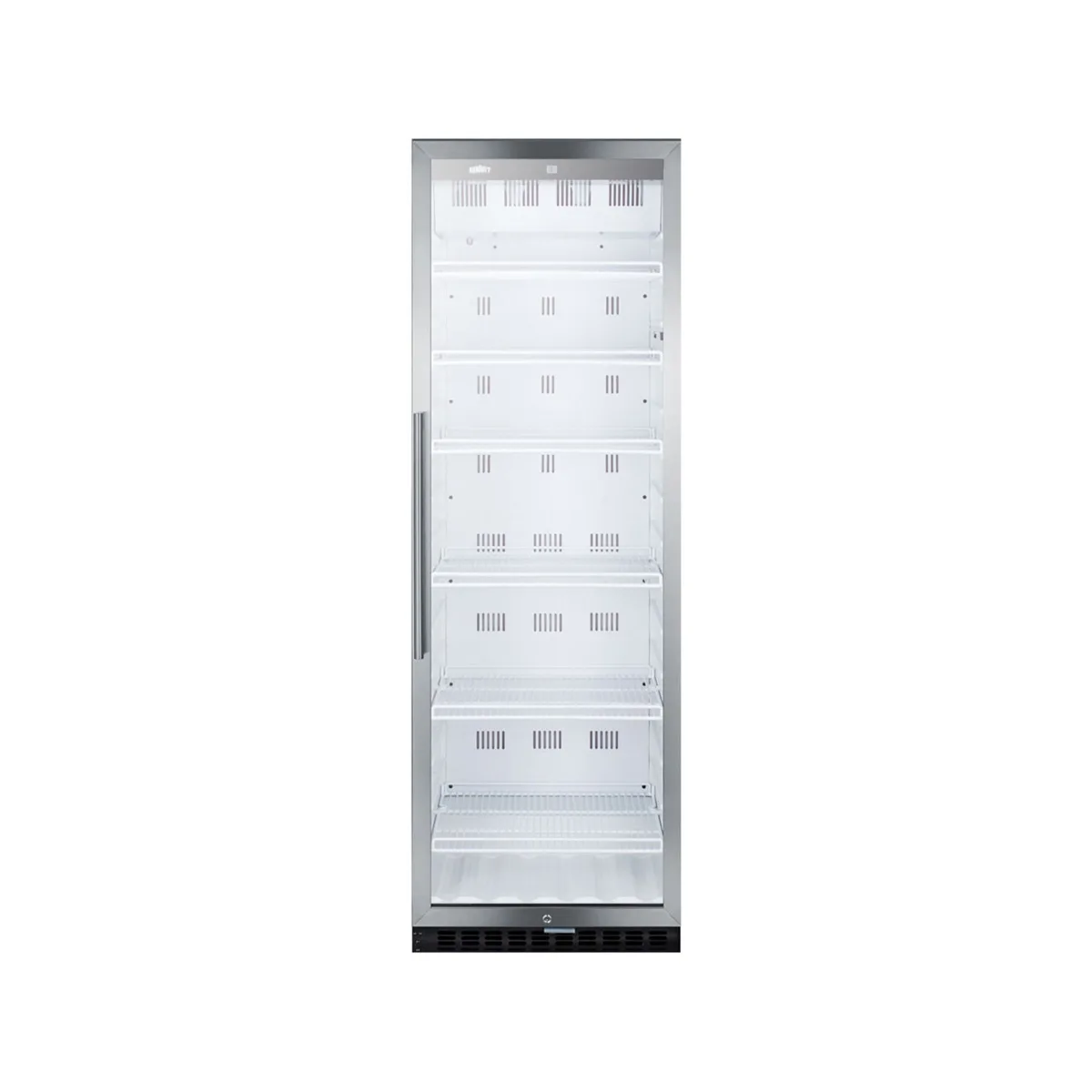 Summit SCR1400W Beverage Center with Right Hinged Glass Door, White Exterior, 12.6 cu. Ft.
