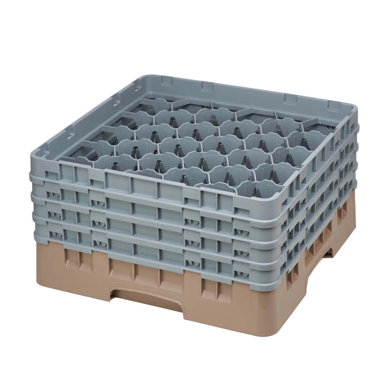 Cambro 30S800184 Camrack Glass Rack, Full Size, Beige, 19-3/4" x 19-3/4", 30 Compartments, 3-1/8" Max Dia
