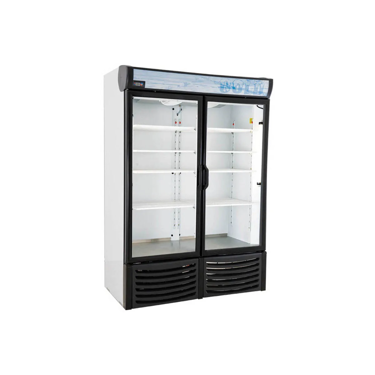 Pro-Kold DURF 32W 40" 2 Glass Door Freezer Merchandiser in White, 32 cu. ft.