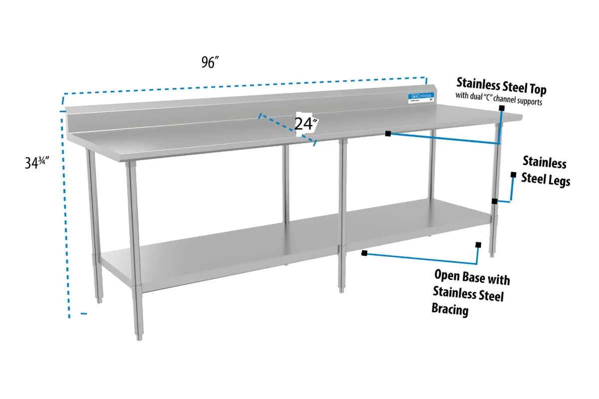 BK Resources CVTR5-9624 Work Table, 96"W X 24"D X 34-3/4"H Overall Size
