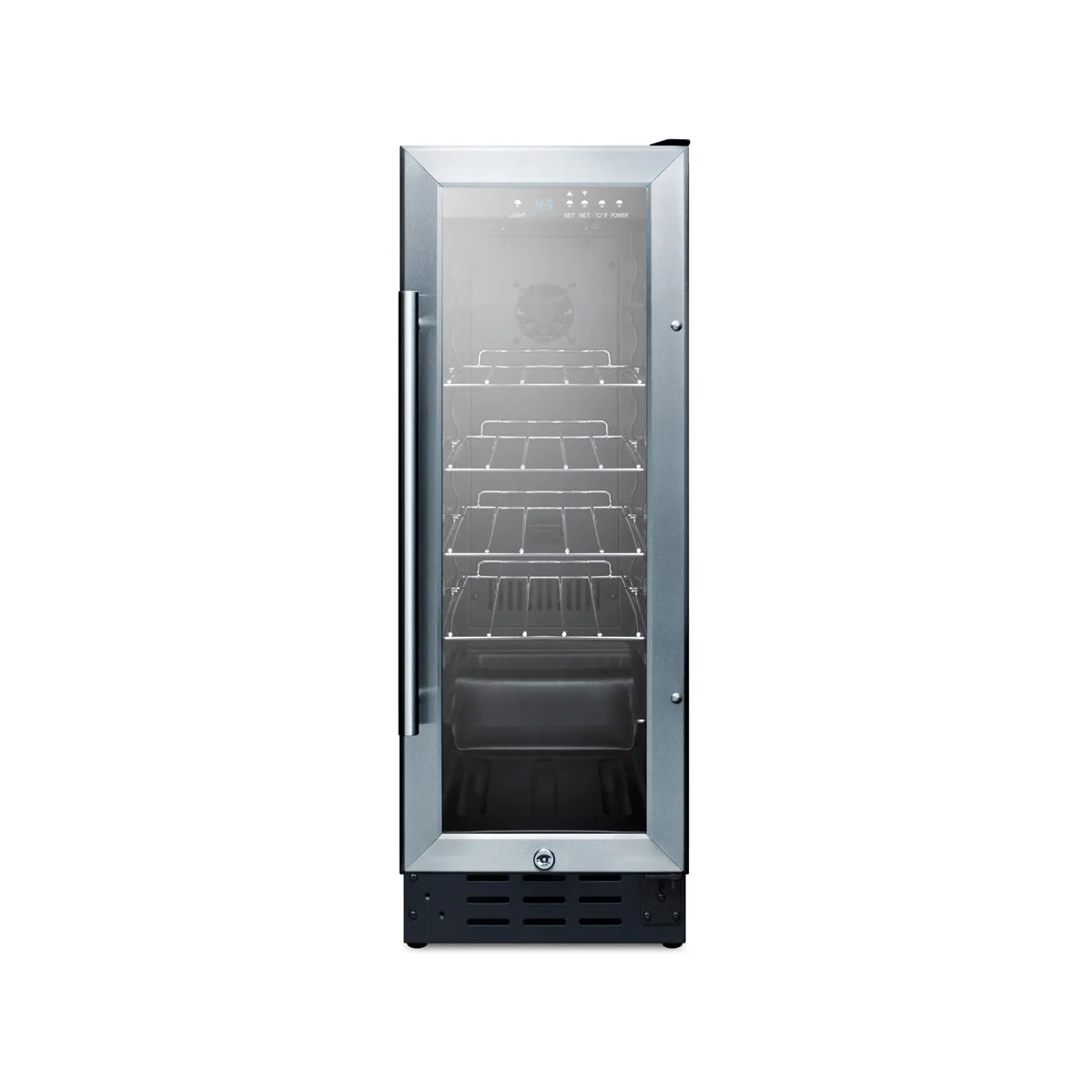 Summit SCR1225B Beverage Center with Locking Glass Door, Black Exterior, 2.2 cu. Ft.