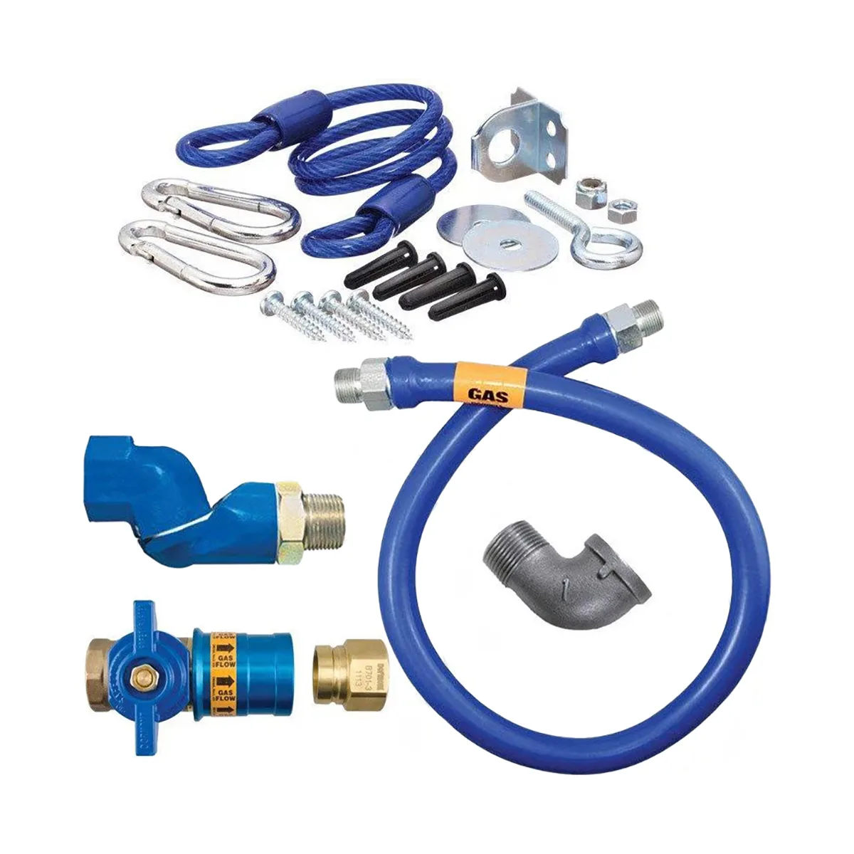 Dormont 1650KITCFS60 Deluxe Safety Quik 60" Gas Connector Kit, Swivel MAX, Elbow and Restraining Cable