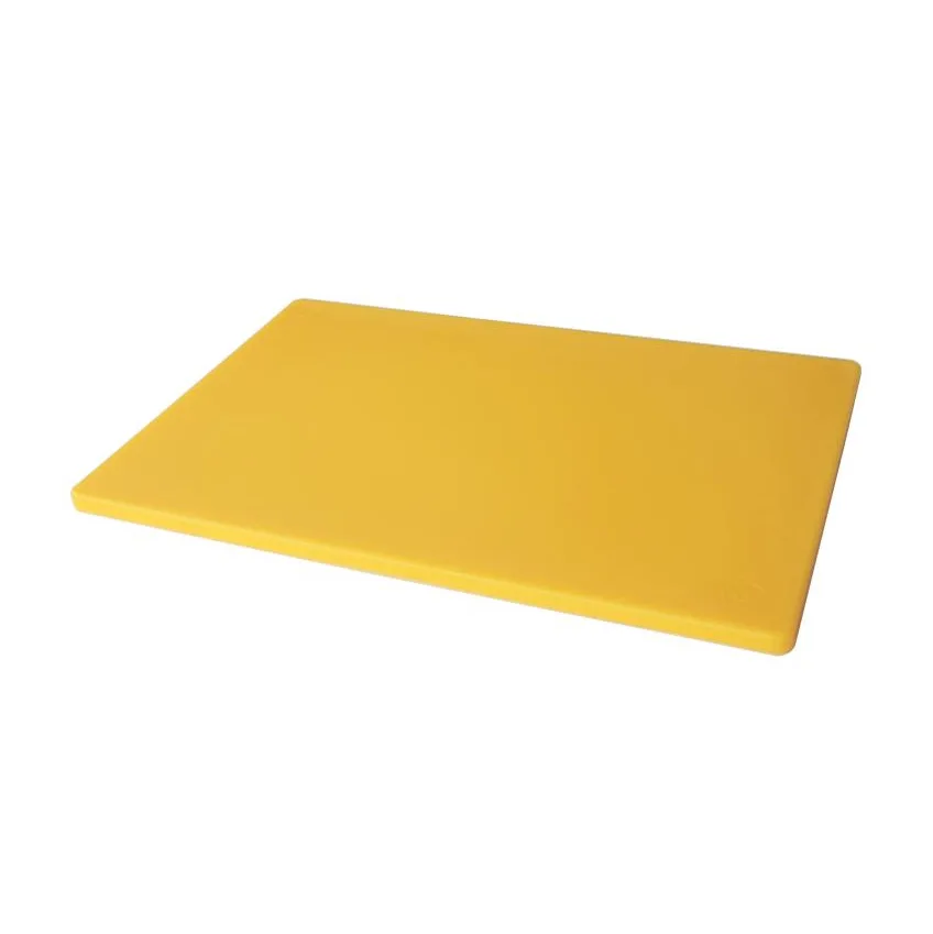 Omcan USA 41201 Rigid Plastic Cutting Board, 12" x 18" x 1/2" Yellow, Dishwasher Safe, USDA/FDA/NSF