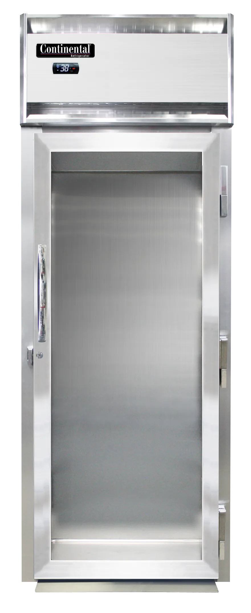 Continental Refrigerator DL1WI-SS-RT-GD-SD 32 cu ft "Full Height" 1-Section Roll-Thru Heated Holding Cabinet with Glass Front & Stainless Steel Rear Door