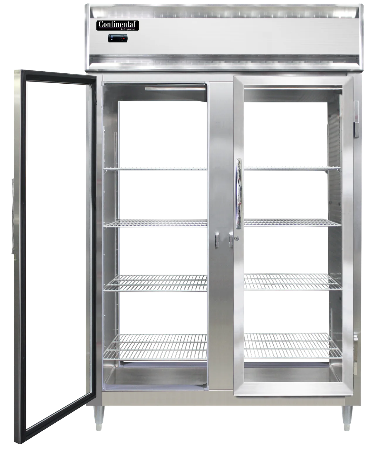 Continental Refrigerator D2RNPT-GD-GD 38" 2-Glass Door Pass Thru Refrigerator, 50 cu. ft., Top Mounted