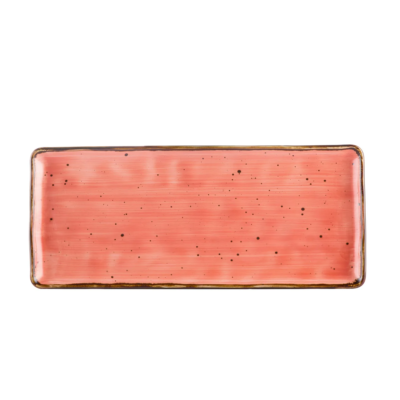 CAC China TUS-RT13-CRL Tucson Platter 12"x5-1/8"x1/2" Rect Porc Cor Glazed Curved DW/OV/MW Dozen