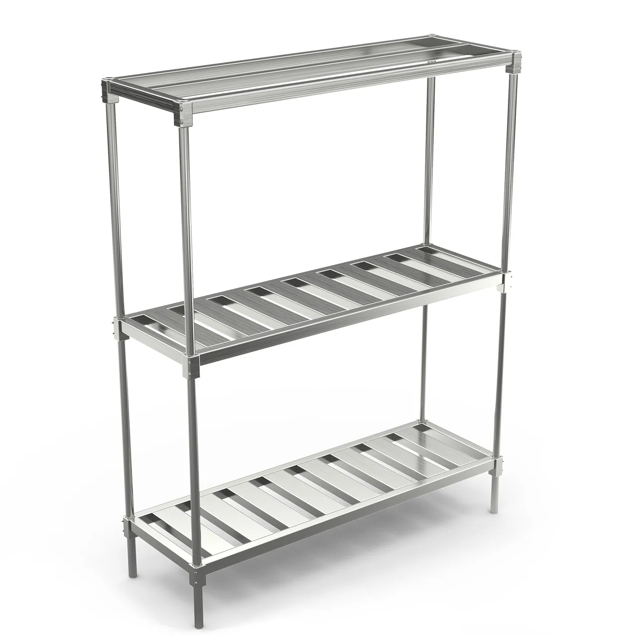 Winholt BKR-601776 Heavy Duty Aluminum Beer Keg Rack w/ 3 shelves - 17"W x 30"L x 76"H