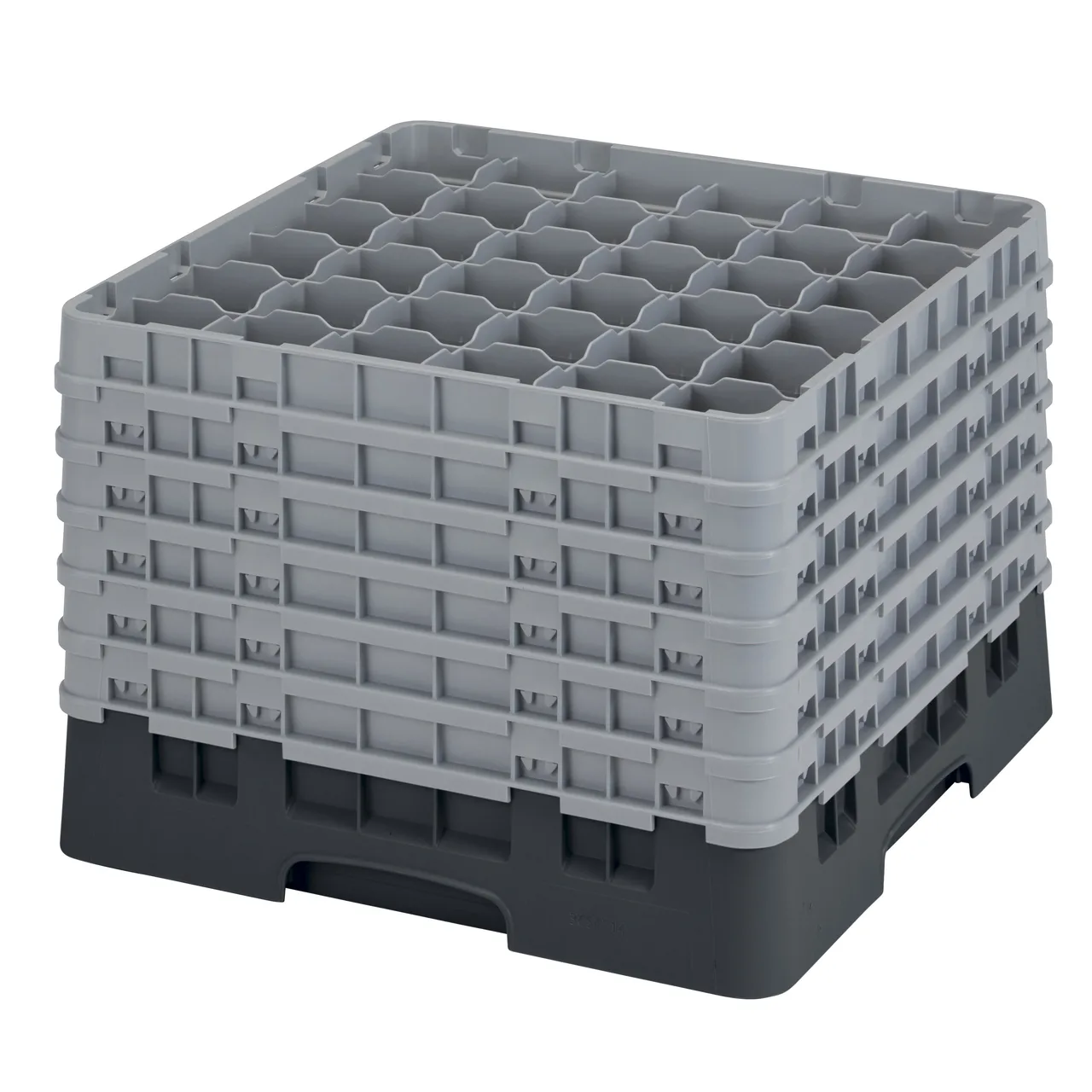 Cambro 36S1214110 Camrack Glass Rack, Full Size, Black, 19-3/4 x 19-3/4, 36 Compartments, 2-7/8 Max Dia, HACCP