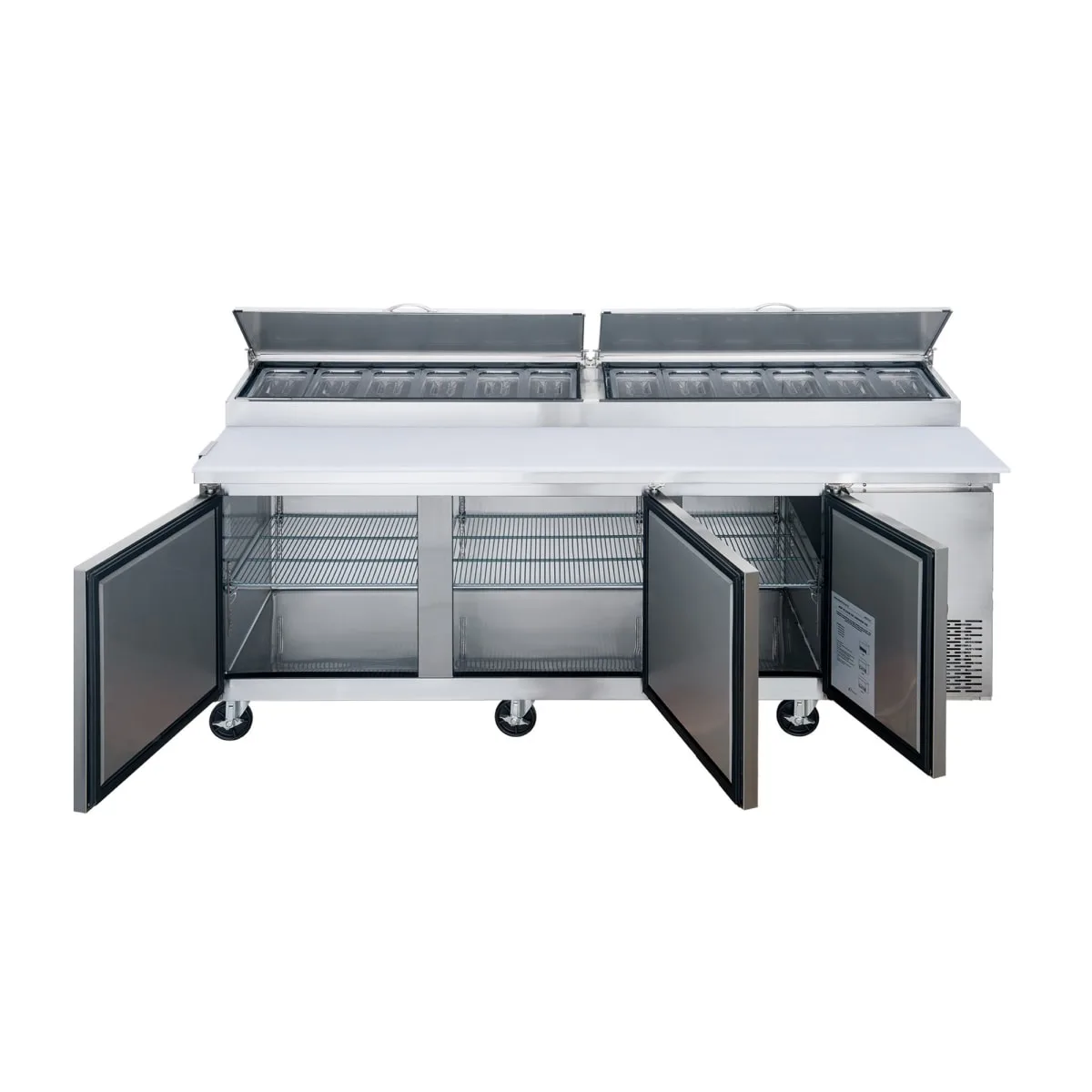 Dukers DPP90-12-S3 90 3/8" Pizza Prep Table w/ Refrigerated Base, 115v