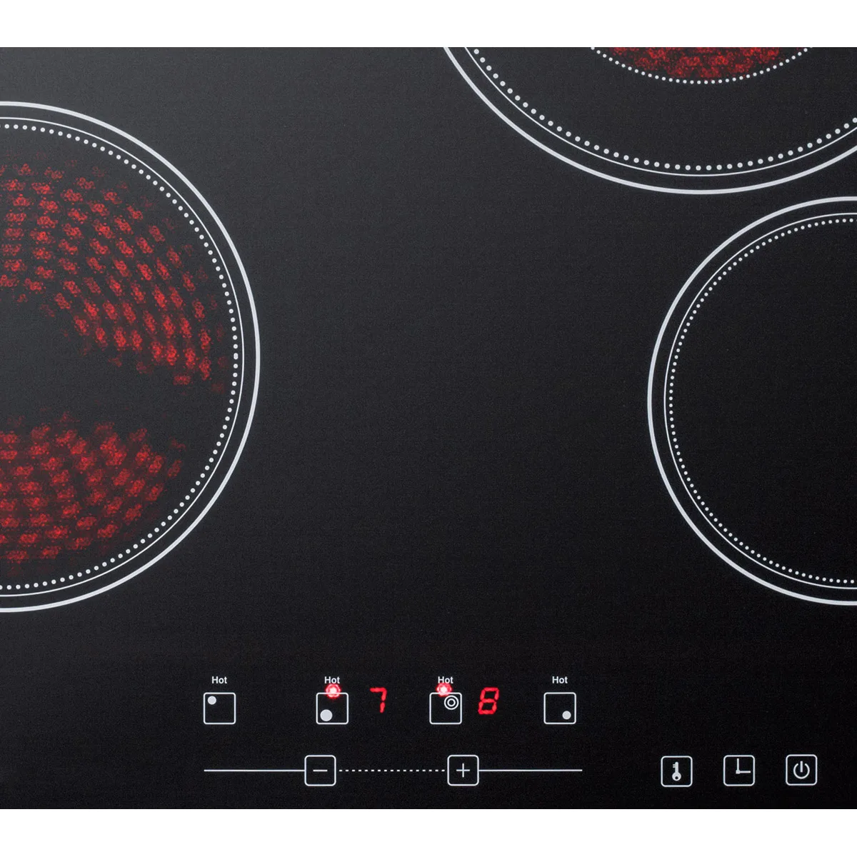 Summit CR4B23T5B 23 1/4" Electric Radiant Cooktop w/ (4) Burners, Black Ceramic Glass, Digital Controls, 6.4 kW, 220v