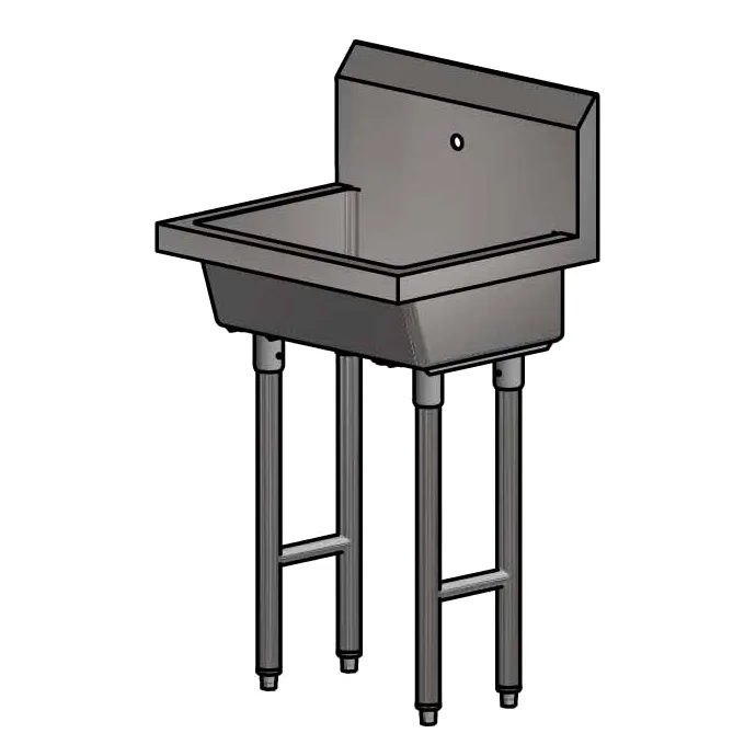 BK Resources MSHS-24F1 24" Freestanding Hand Sink without Faucet - 14 gauge / Single Hole