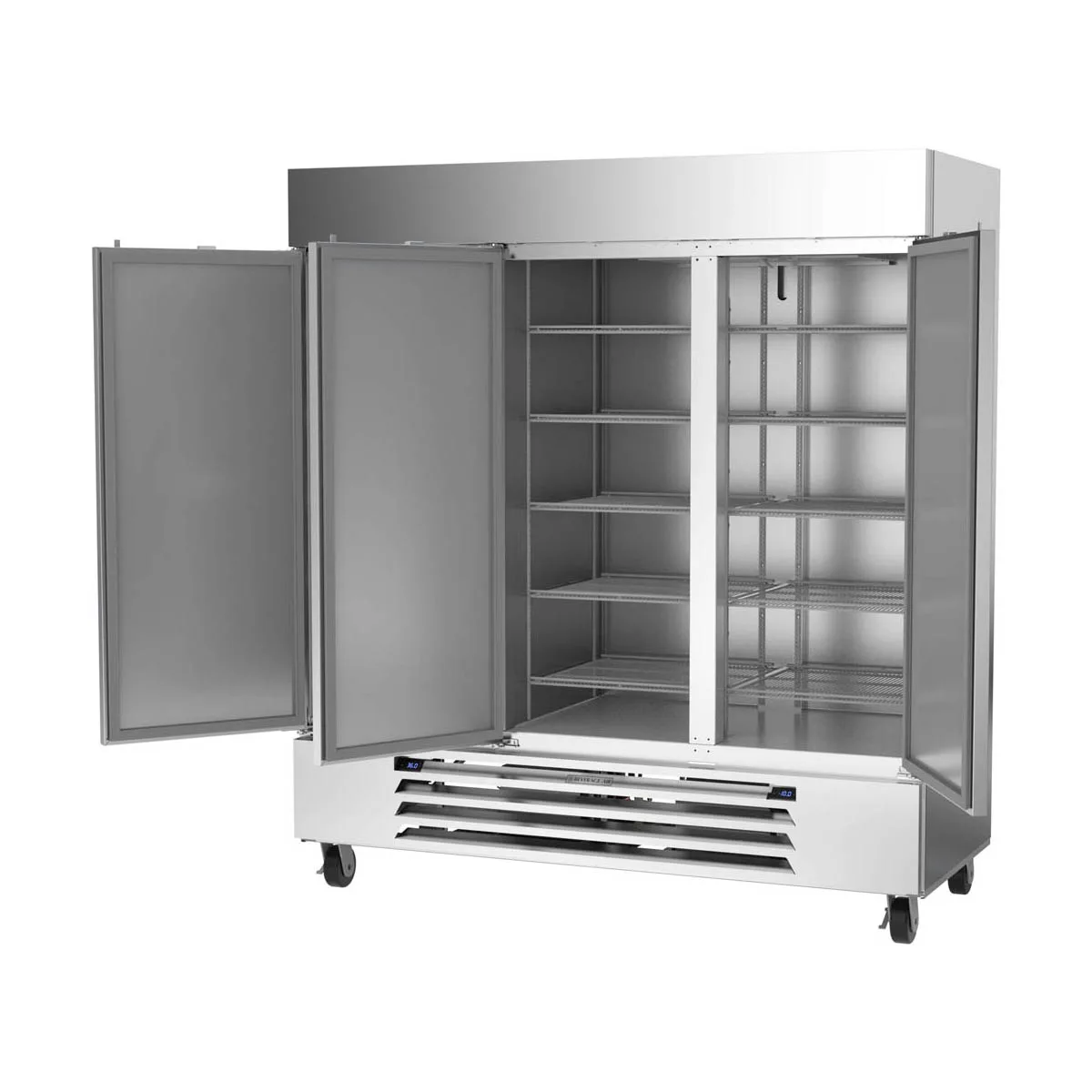 Beverage Air HBRF72HC-1-B 75" 3-Section Reach-In Refrigerator Freezer Combo w/ 3 Solid Doors