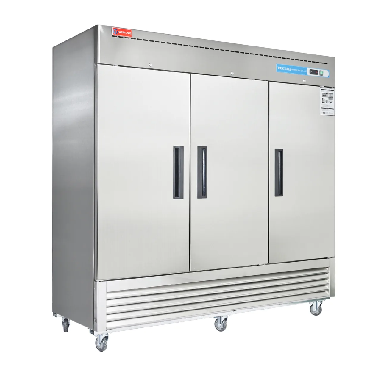 Westlake WKR-82B 81" 3-Solid Door Reach-In Refrigerator, Bottom Mounted, 72 cu. ft., Stainless Steel