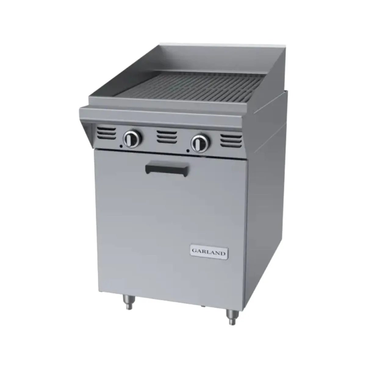 Garland US Range MST24B 24" Gas Heavy Duty Range w/ 24" Full Briquette Charbroiler, (1) Cabinet Base, 60.000 BTU