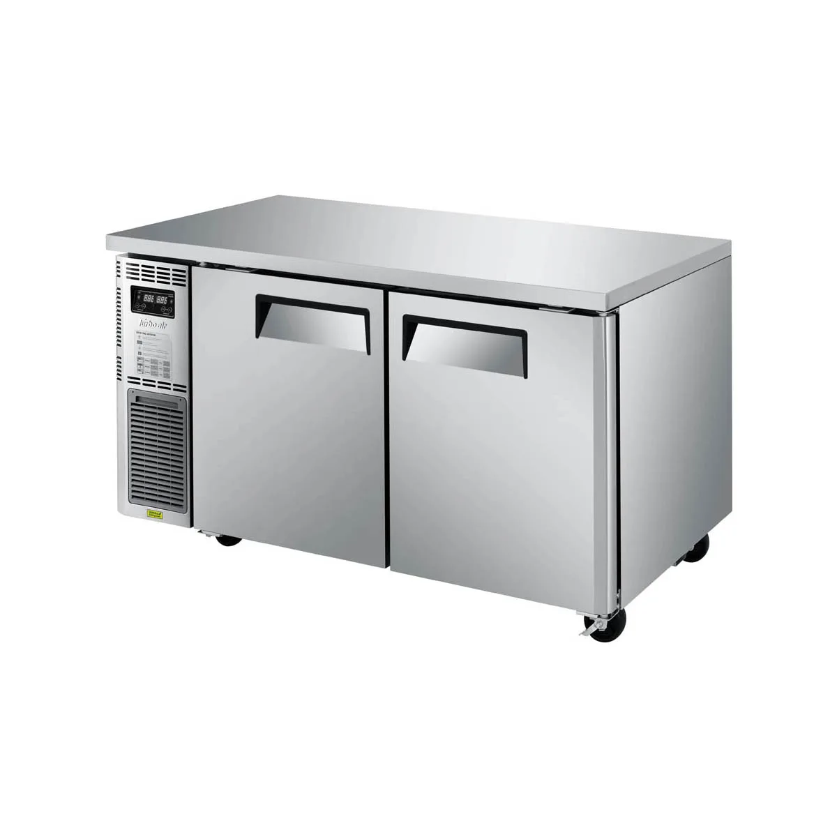 Turbo Air JURF-60-N 59" 2-Door Undercounter Refrigerator Freezer, R 6.28 - F 6.89 cu. ft. - Dual Temp
