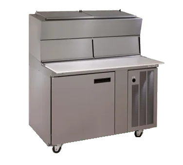 Delfield 18648PDLP 48" 1-Section Refrigerated Pizza Prep Table w/ 1 Door, (4) 12" x 20" Pan