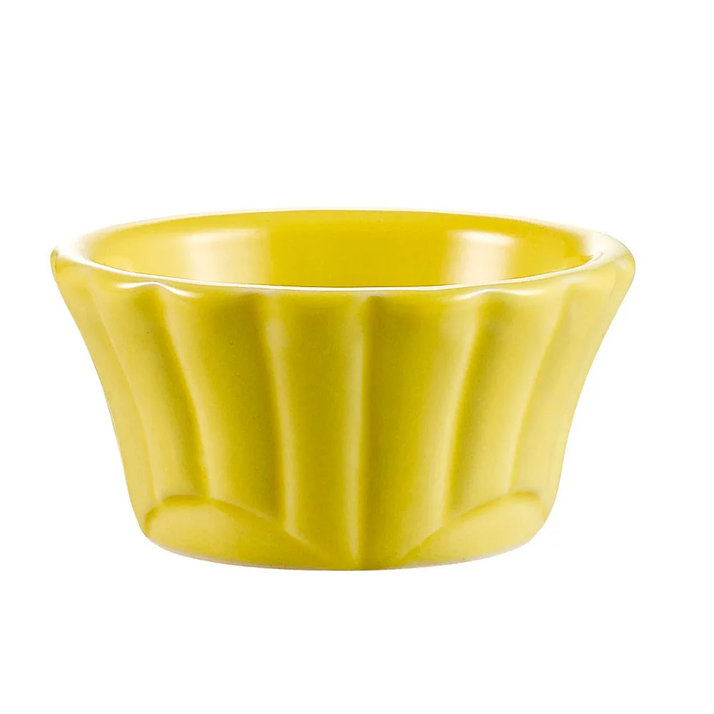 CAC China RMK-F2-Y Ramekin, 2 oz (2‑1/2" Dia x 1‑1/8" H), Yellow Ceramic, Dishwasher Safe - 1 Dozen