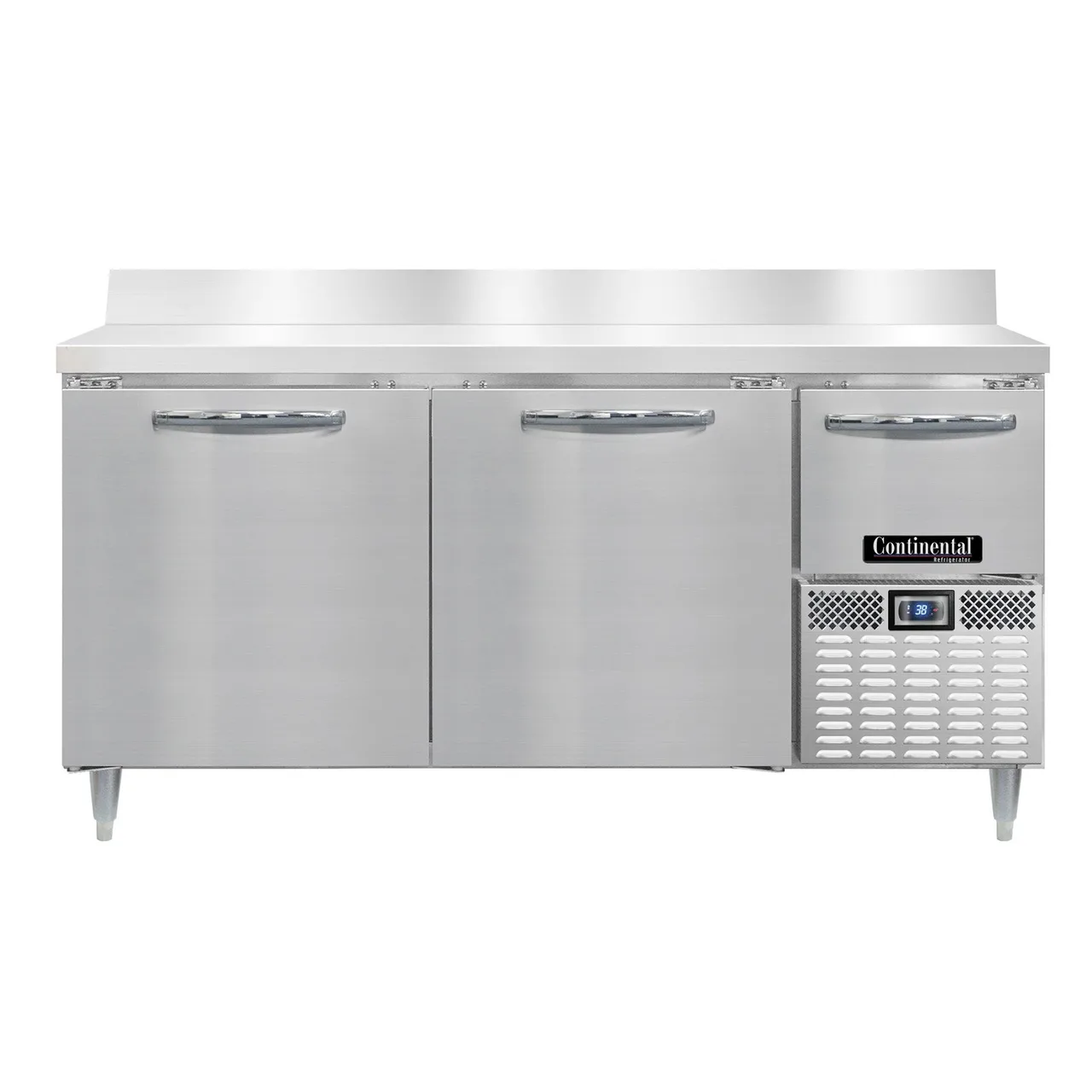 Continental Refrigerator DRA68NSSBS 68" Worktop Refrigerator w/ 2 Full & 1 Half Doors