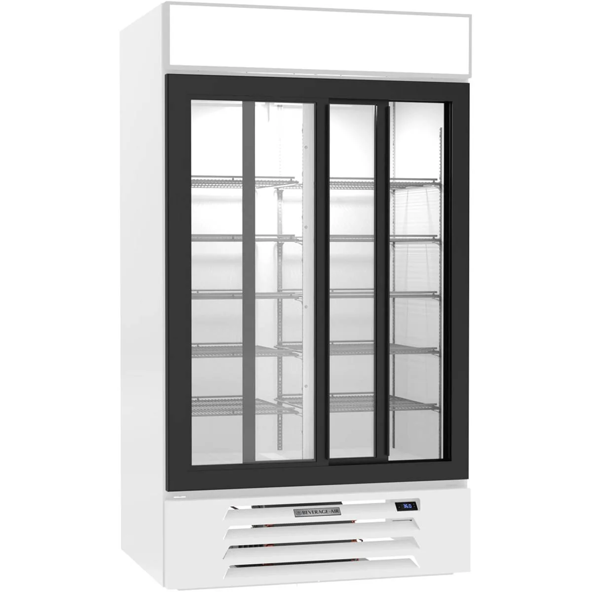 Beverage Air MMR38HC-1-W 43" Two Glass Door Merchandiser Refrigerator in White, 35.37 cu. ft.