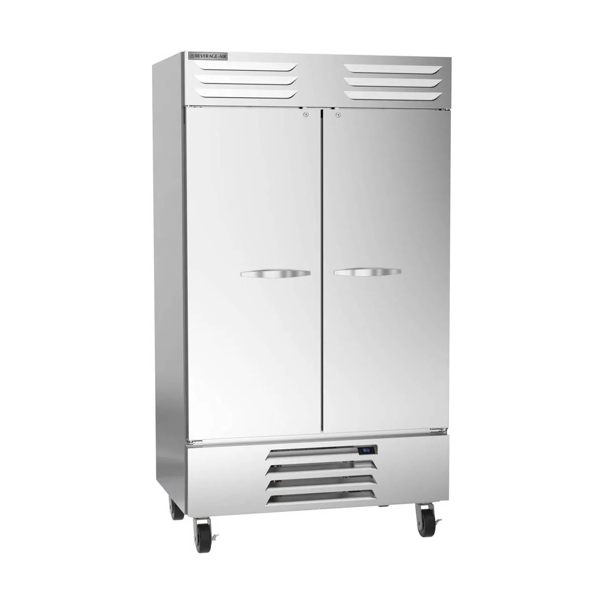 Beverage Air RB44HC-1S 47" Two-Section Reach-In Refrigerator w/ 2 Solid Doors, Bottom Mounted, Aluminum Interior, 44 cu. ft.