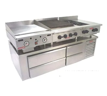 Wolf ARS72 72" 4 Drawers Refrigerated Chef Base w/ Marine Edge Top, Self-Contained