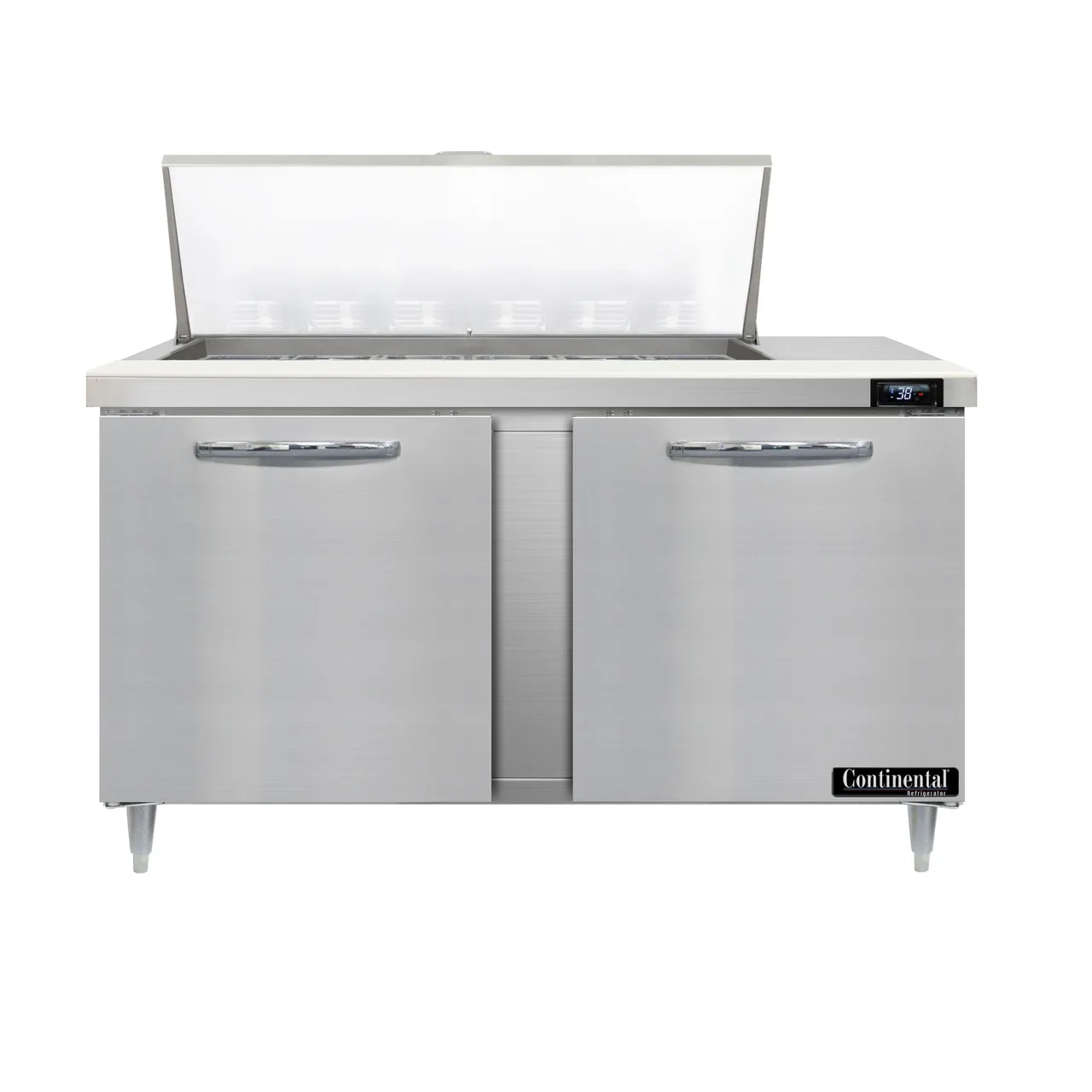 Continental Refrigerator D60N18M 60" Mega Top Sandwich Prep Table w/ 2 Doors, 18 pans