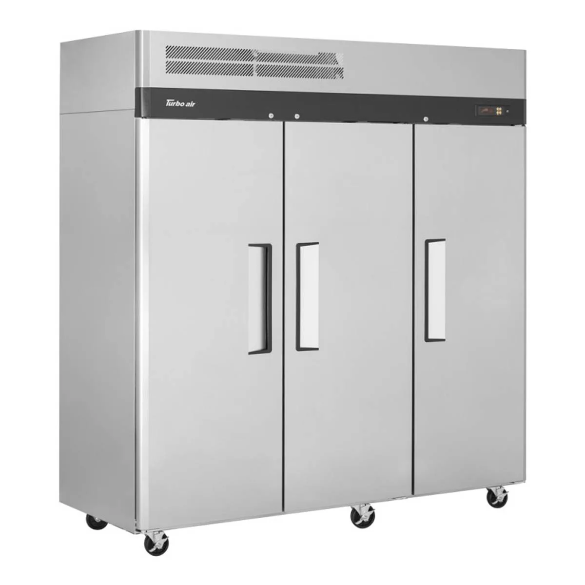 Turbo Air M3R72-3-N 77" 3-Section Reach-In Refrigerator w/ 3 Solid Doors, Top Mount, Aluminum Interior, 66 cu. ft.