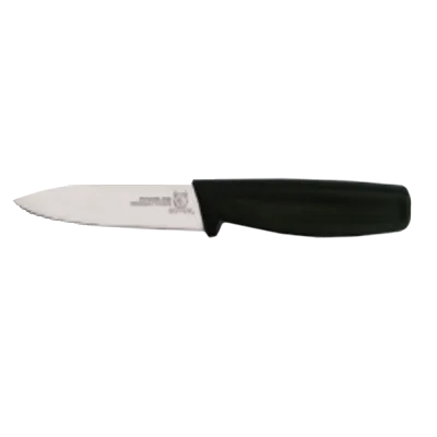 Omcan USA 11534 Paring Knife - 4" Stamped Spear Point, Stainless Steel, Black Polypropylene Handle