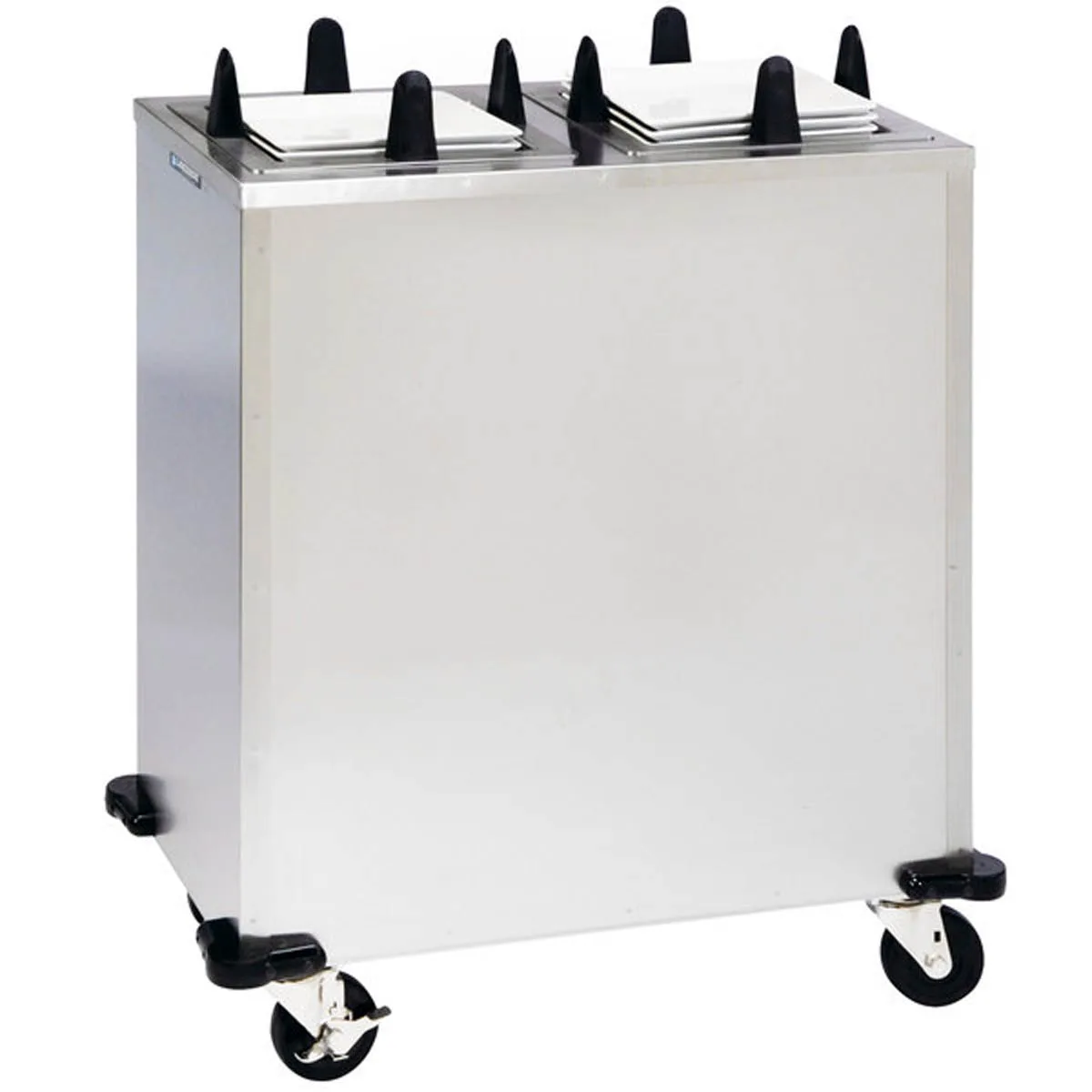Lakeside S5207 Mobile 2-Stack Dish Dispenser For Square Plates w/ 7.5" Dish Size, Unheated