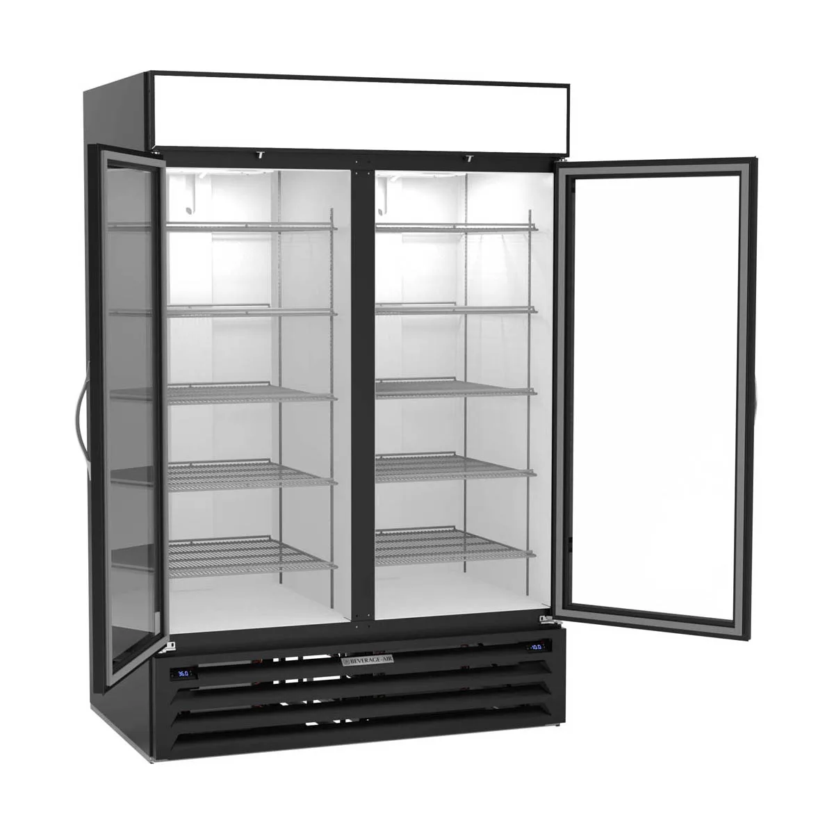 Beverage Air MMRF49HC-1-A-BW 52" Merchandiser, 42 cu ft Freezer & Refrigerator, Black, Glass, LED, R‑290