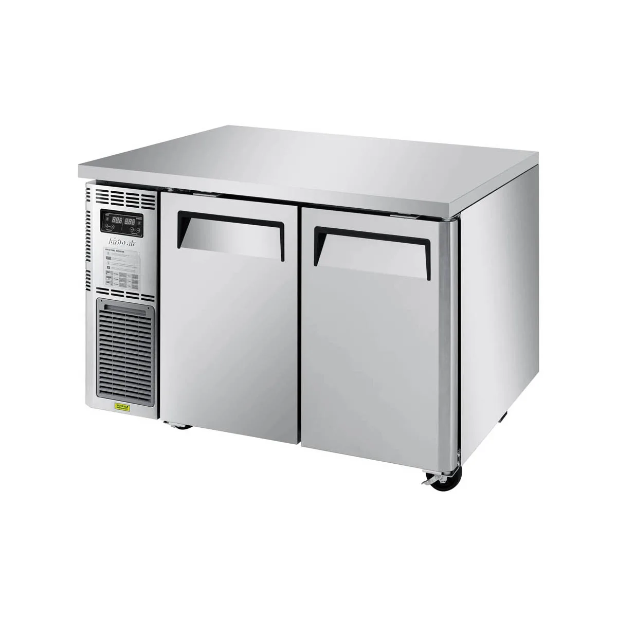 Turbo Air JURF-48-N 47" 2-Door Undercounter Refrigerator Freezer, Front Breathing, R 4.48 - F 4.96 cu. ft. - Dual Temp